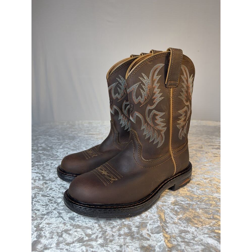 Ariat 4LR Brown Leather Cowboy Western Boots‎ Women’s 6.5 Embroidered Rodeo